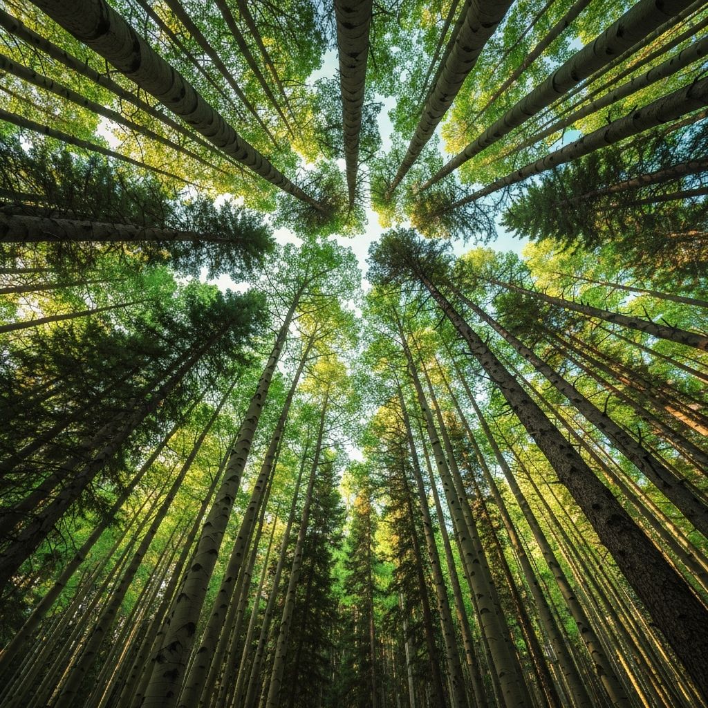 Forest canopy viewed from above